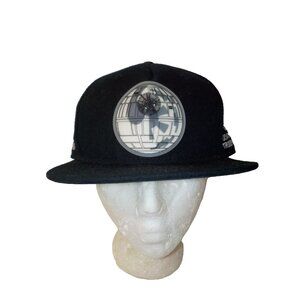 Star Wars Death Star Flat Bill Snapback Hat Cap Black Trooper Enforcer Droid OS